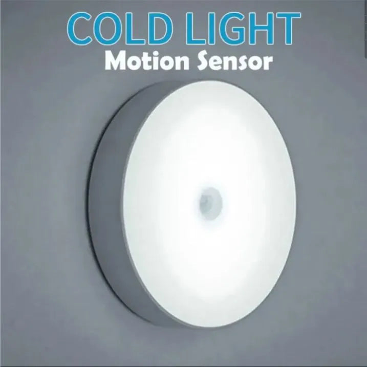 Cold light motion sensor on a gray background with text