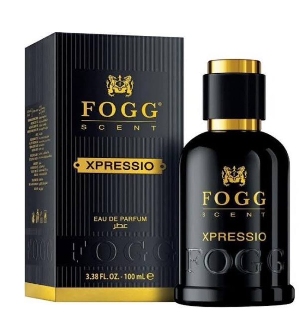 Fogg Scent Xpressio perfume bottle and packaging on a white background