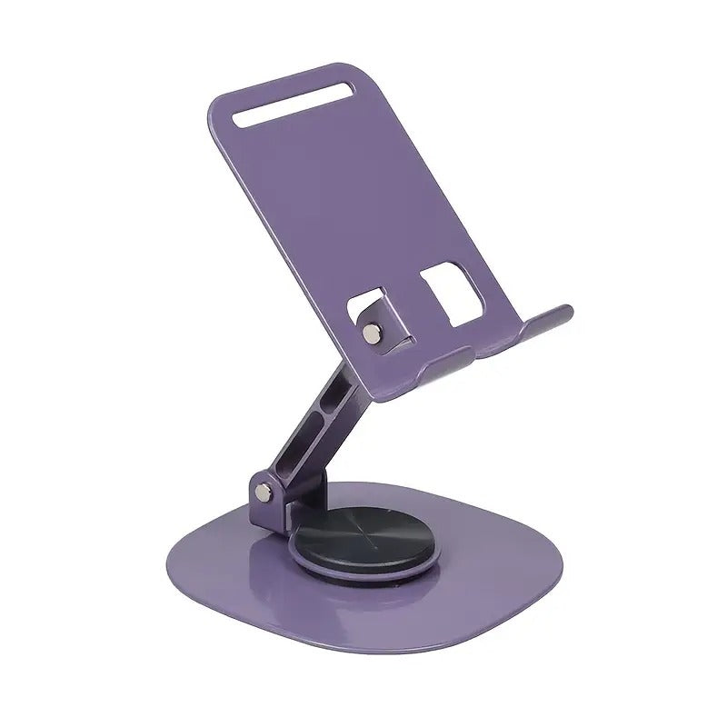Purple adjustable phone stand on a white background