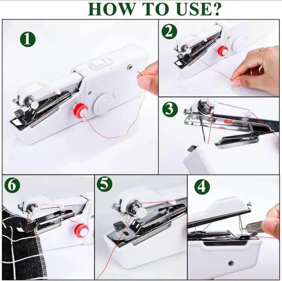 Step-by-step guide on how to use a sewing machine.