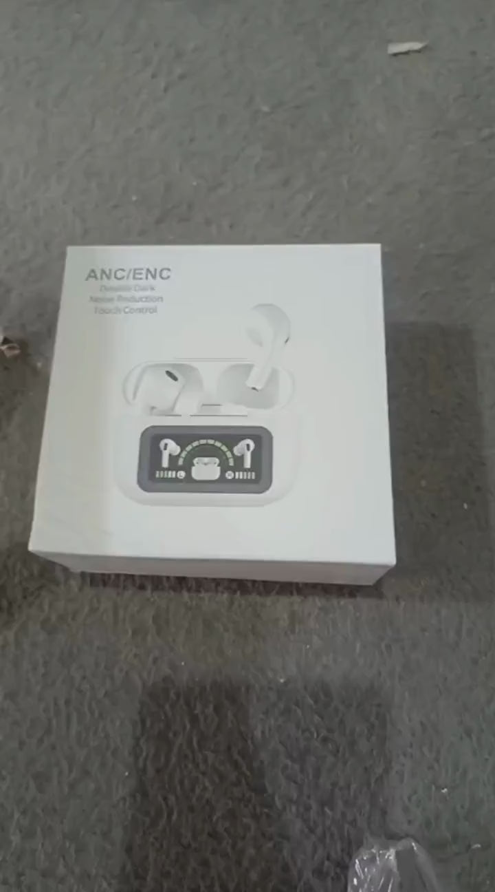 AirPods Pro A9 ANC ENC Wireless Earbuds – Noise Reduction Bluetooth Earbuds with Battery Display & Touch Control