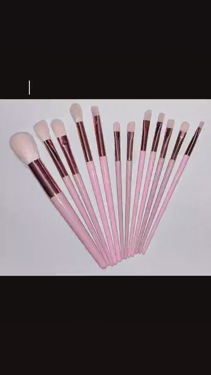 13 Pieces Soft Fluffy Makeup Brush Set – Cosmetics Brush Kit in Pink