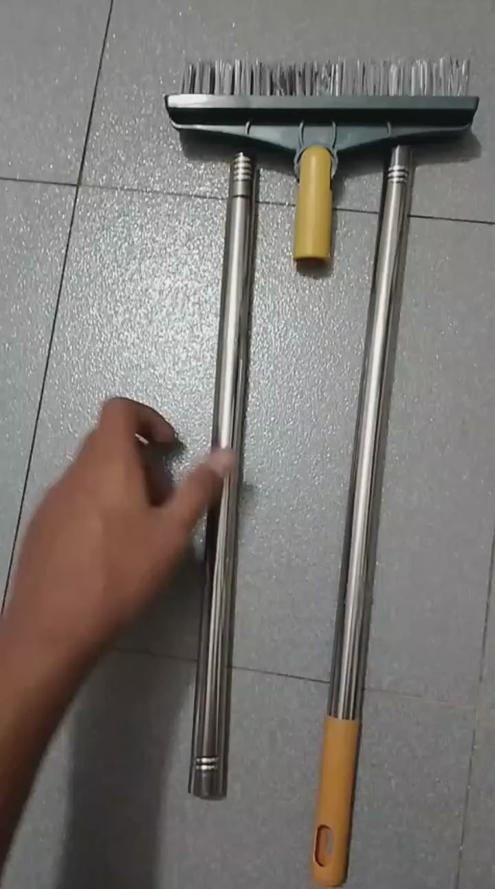 Broom Wiper 2-in-1 Dual Purpose Cleaning Tool – Strong Bristles & Built-In Wiper Blade